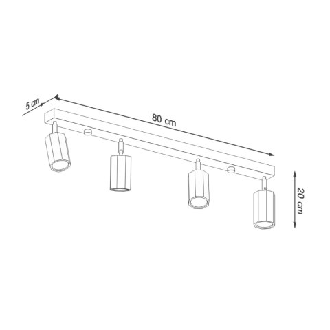 Sollux Lighting Plafon ZEKE 4 dąb