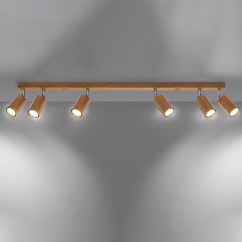 Sollux Lighting Plafon ZEKE 6 dąb