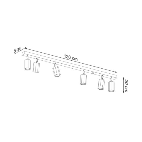 Sollux Lighting Plafon ZEKE 6 dąb