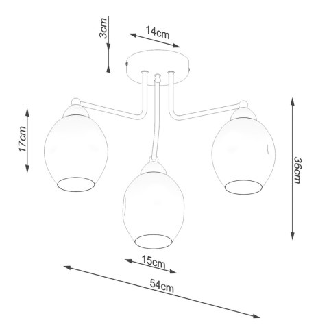 Sollux Lighting Żyrandol FILLAN 3 czarny