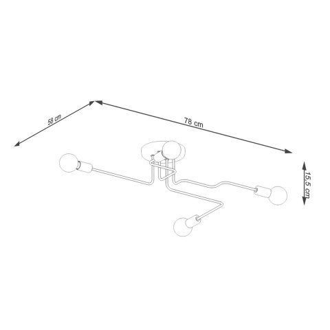 Sollux Lighting Żyrandol VECTOR 4 biały