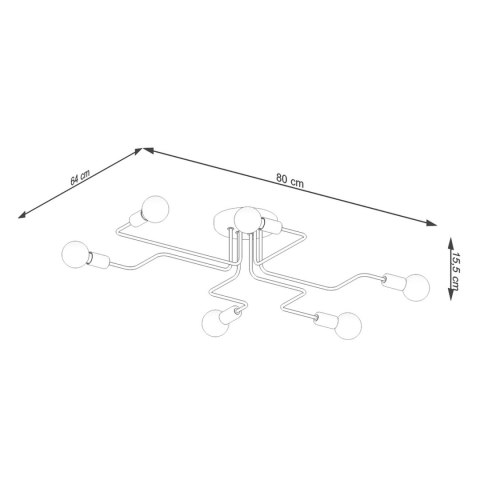 Sollux Lighting Żyrandol VECTOR 6 biały