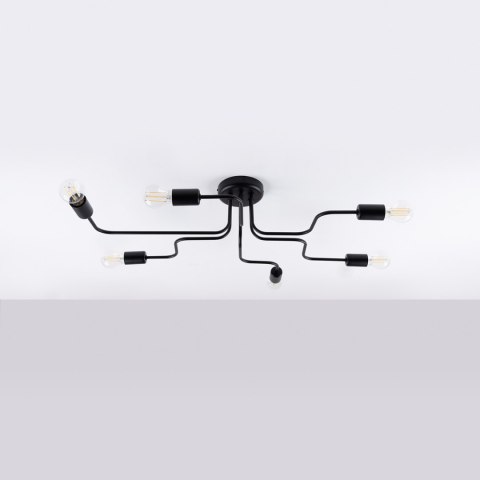 Sollux Lighting Żyrandol VECTOR 6 czarny