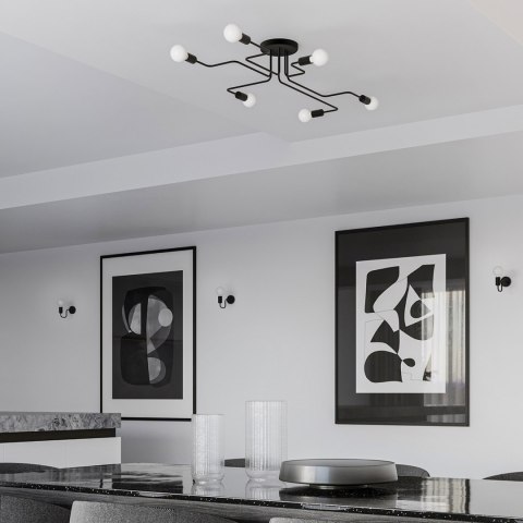 Sollux Lighting Żyrandol VECTOR 6 czarny