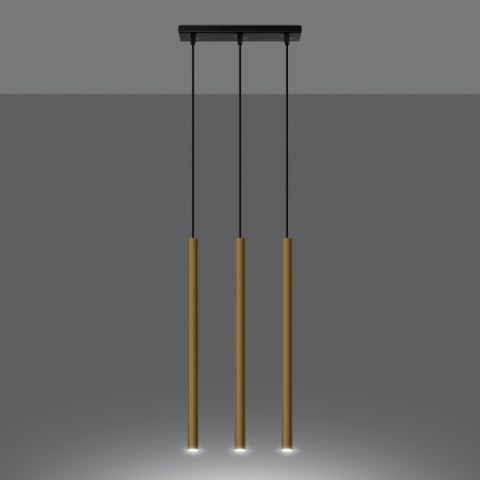 Sollux Lighting Lampa Wisząca PASTELO 3L złoty połysk