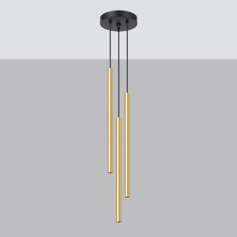 Sollux Lighting Lampa Wisząca PASTELO 3P złoty połysk