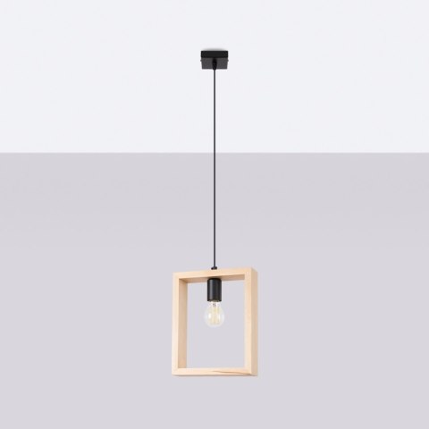 Sollux Lighting Lampa wisząca ARIES naturalne drewno