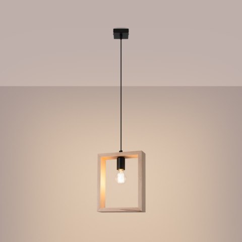 Sollux Lighting Lampa wisząca ARIES naturalne drewno