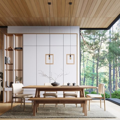 Sollux Lighting Lampa wisząca ARIES naturalne drewno