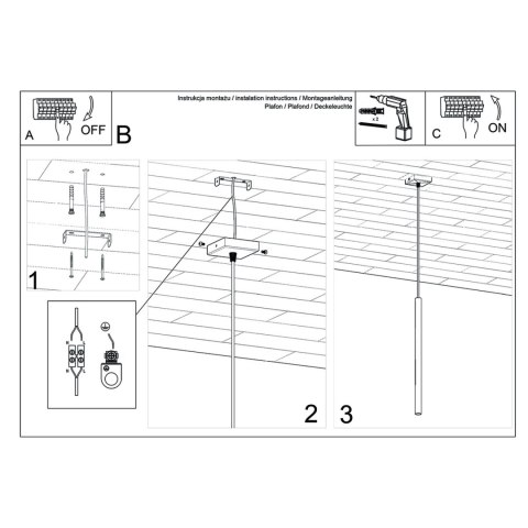 Sollux Lighting Lampa wisząca PASTELO 1 złota