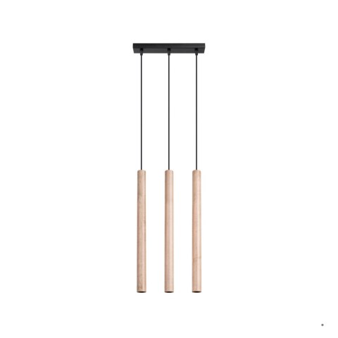 Sollux Lighting Lampa wisząca PASTELO 3L drewno