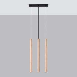 Sollux Lighting Lampa wisząca PASTELO 3L drewno