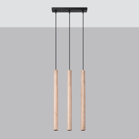 Sollux Lighting Lampa wisząca PASTELO 3L drewno
