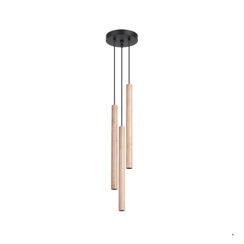Sollux Lighting Lampa wisząca PASTELO 3P drewno