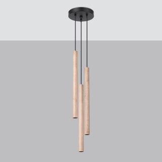 Sollux Lighting Lampa wisząca PASTELO 3P drewno