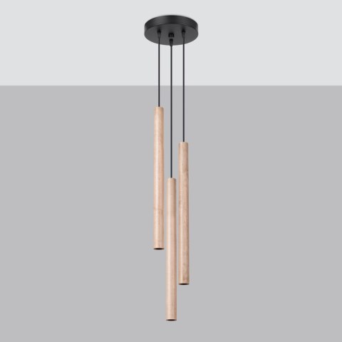 Sollux Lighting Lampa wisząca PASTELO 3P drewno