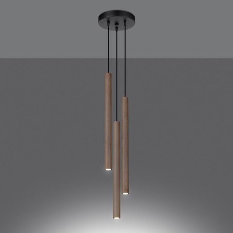 Sollux Lighting Lampa wisząca PASTELO 3P drewno