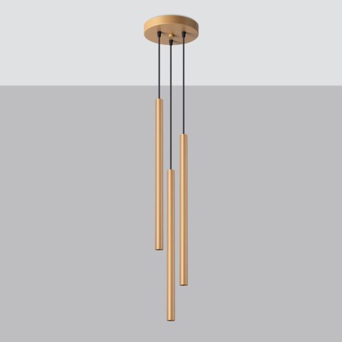 Sollux Lighting Lampa wisząca PASTELO 3P złota