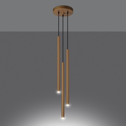 Sollux Lighting Lampa wisząca PASTELO 3P złota