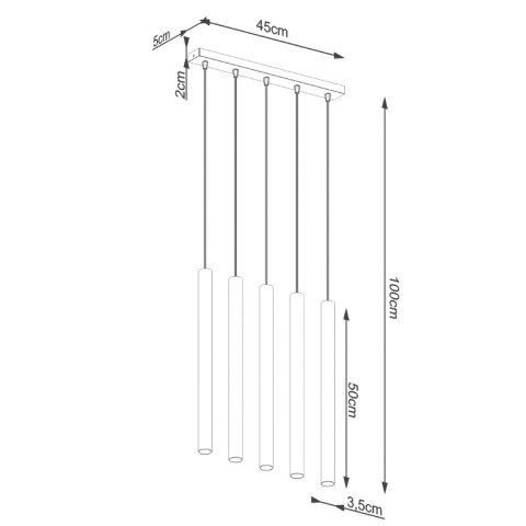 Sollux Lighting Lampa wisząca PASTELO 5L beton
