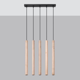 Sollux Lighting Lampa wisząca PASTELO 5L drewno