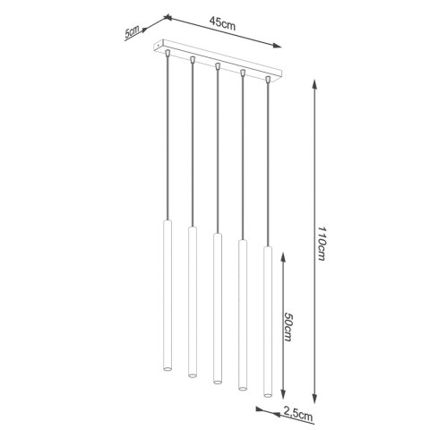 Sollux Lighting Lampa wisząca PASTELO 5L złota