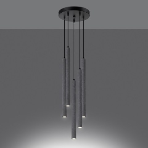 Sollux Lighting Lampa wisząca PASTELO 5P beton