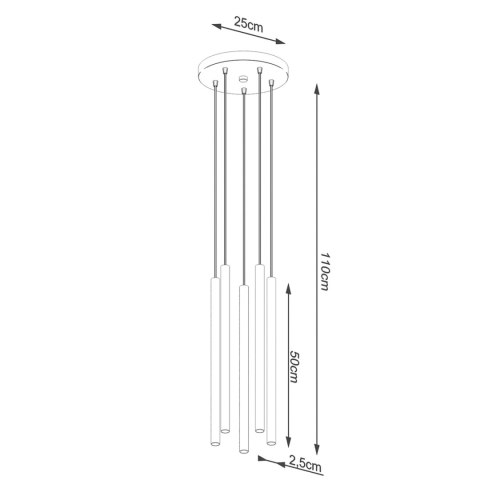 Sollux Lighting Lampa wisząca PASTELO 5P biała