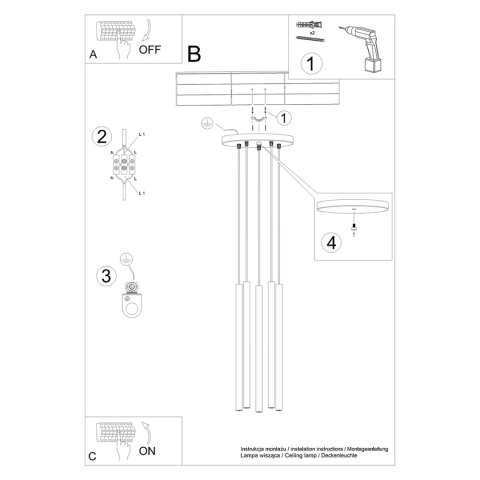 Sollux Lighting Lampa wisząca PASTELO 5P biała