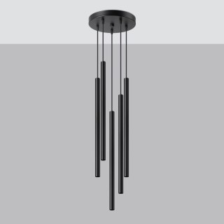 Sollux Lighting Lampa wisząca PASTELO 5P czarna