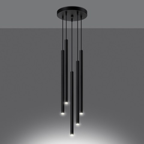 Sollux Lighting Lampa wisząca PASTELO 5P czarna