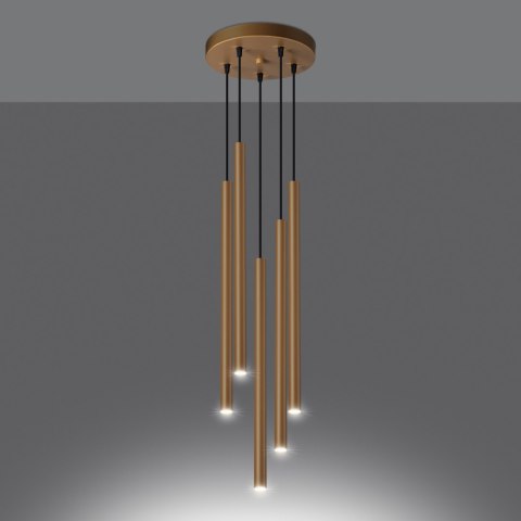 Sollux Lighting Lampa wisząca PASTELO 5P złota