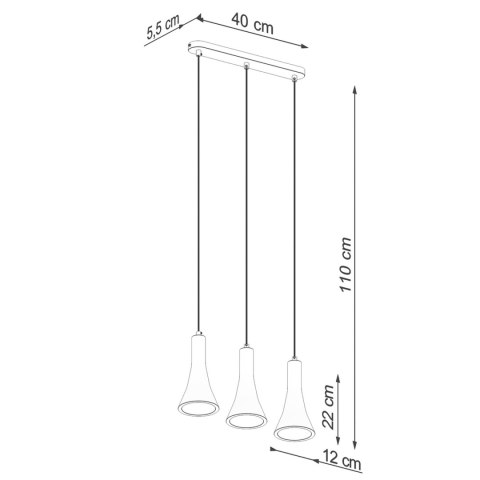 Sollux Lighting Lampa wisząca REA 3L beton