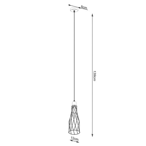 Sollux Lighting Lampa wisząca SUBA 1 czarna