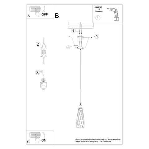 Sollux Lighting Lampa wisząca SUBA 1 czarna
