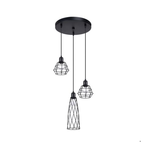 Sollux Lighting Lampa wisząca SUBA 3P czarna