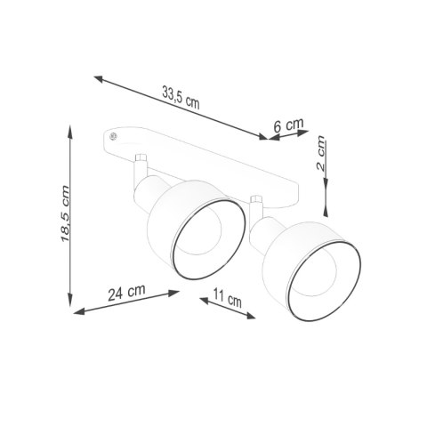 Sollux Lighting Plafon ELBA 2 czarny