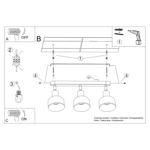 Sollux Lighting Plafon ELBA 3 biały