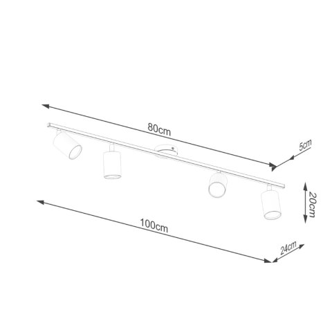 Sollux Lighting Plafon LEMMI 4L czarny