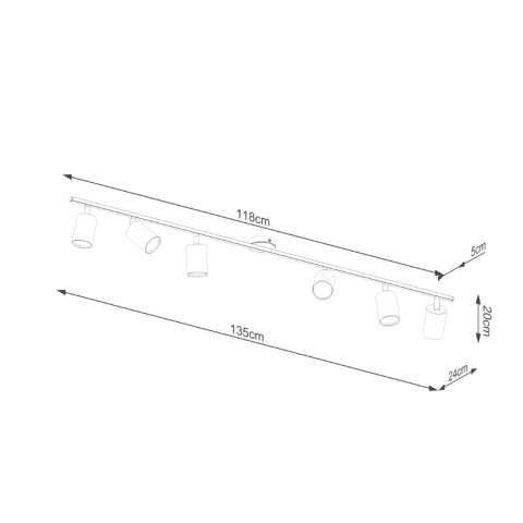 Sollux Lighting Plafon LEMMI 6L czarny