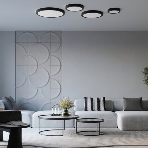 Sollux Lighting Plafon ONYX 30 czarny LED 3000K