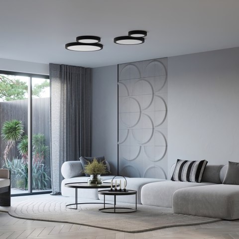 Sollux Lighting Plafon ONYX 40 czarny LED 3000K