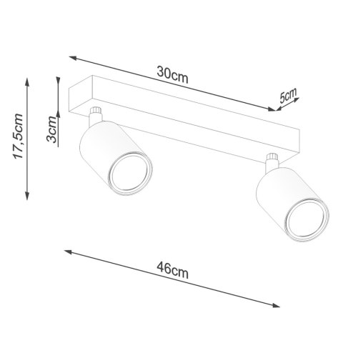 Sollux Lighting Plafon VERDO 2 czarny
