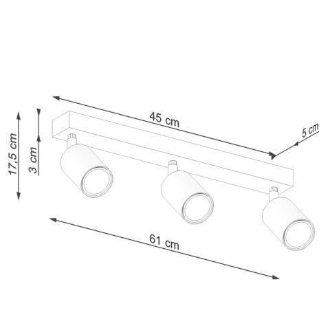Sollux Lighting Plafon VERDO 3L czarny