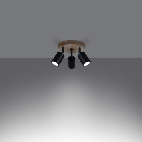 Sollux Lighting Plafon VERDO 3P czarny