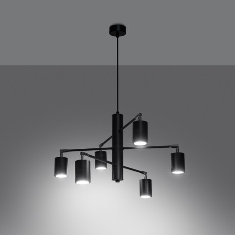 Sollux Lighting Żyrandol LEMMI 6 czarny