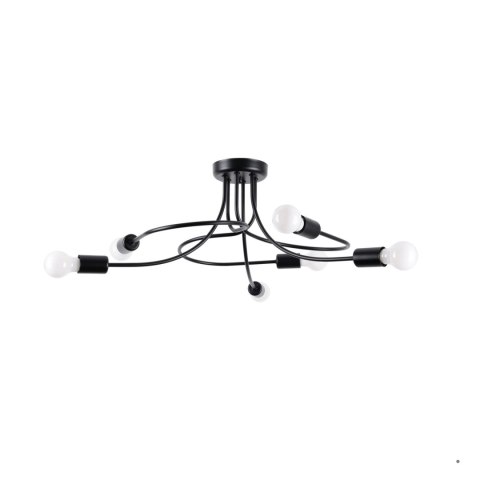 Sollux Lighting Żyrandol LEVAR 6 czarny