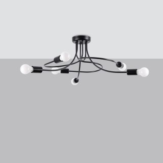 Sollux Lighting Żyrandol LEVAR 6 czarny