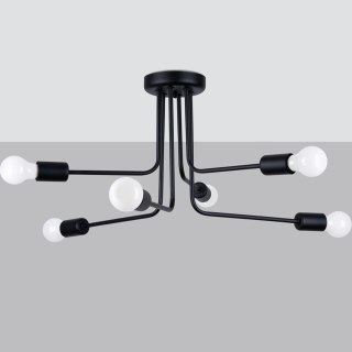 Sollux Lighting Żyrandol NORAH 6 czarny