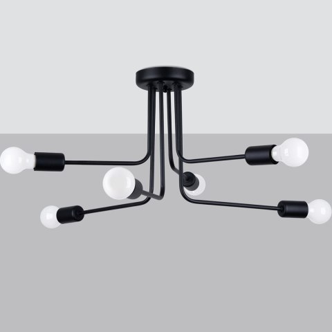 Sollux Lighting Żyrandol NORAH 6 czarny